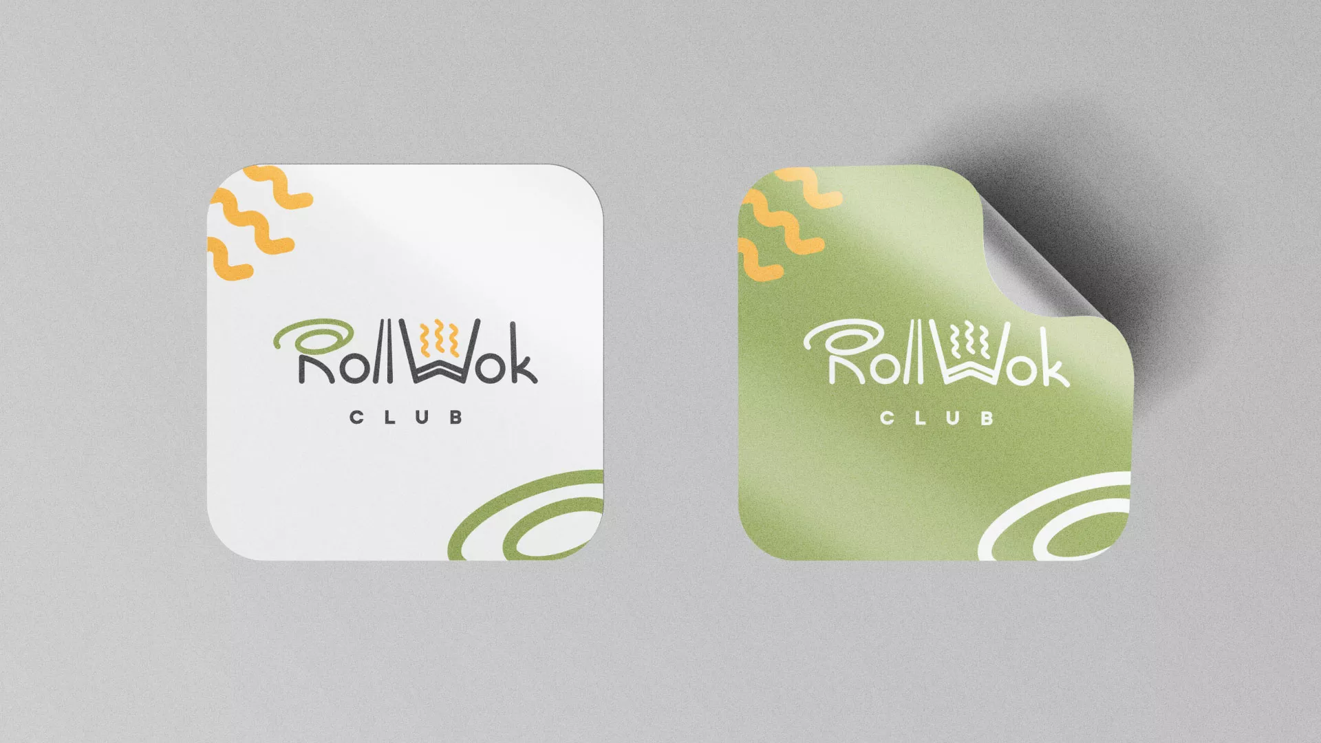 Разработка логотипа и фирменного стиля суши-бара «Roll Wok Club» в Черногорске