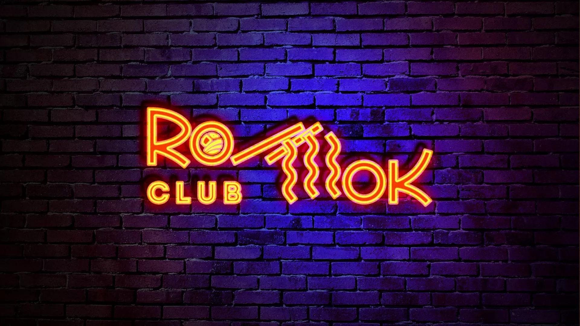 Разработка светящейся интерьерной вывески суши-бара «Roll Wok Club» в Черногорске